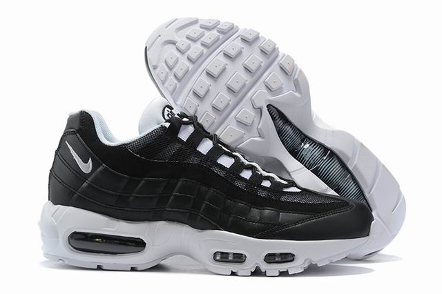 Nike Air Max 95 Men's Shoes Black White-85 - Click Image to Close